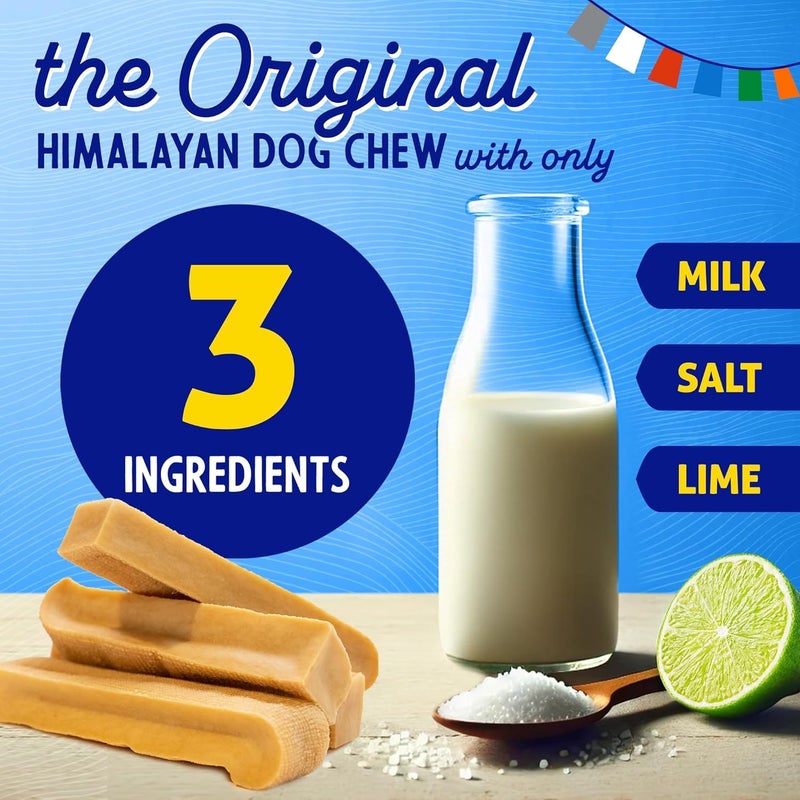 Himalayan Dog Chew Himalayan Cheese Chews | Long Lasting, Stain Free, Protein Rich, Low Odor | 100% Natural, Healthy & Safe | No Lactose, Gluten Or Grains | 3.0 lbs BULK TUB | XLARGE | for s 55 Lbs & Larger - Image 3
